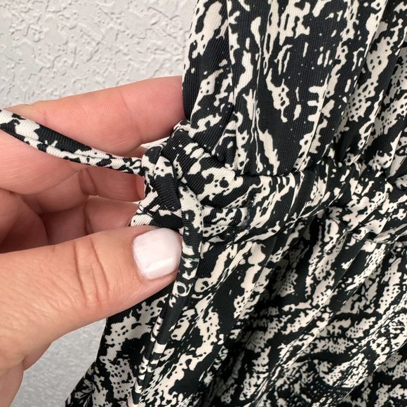 Saint Tropez West Dress Womens Medium Black White Blouson Short Sleeve - Picture 8 of 11